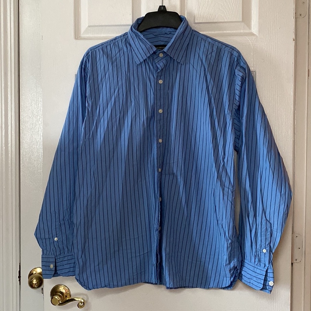 VTG Steve & Barry’s Blue Striped Cotton Button Down Long Sleeve Shirt